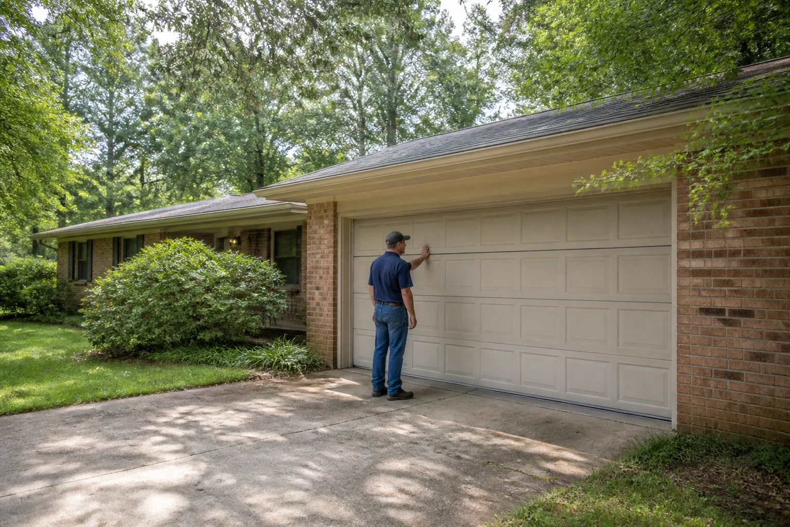 Garage door technician at a representative home in Montgomery, AL