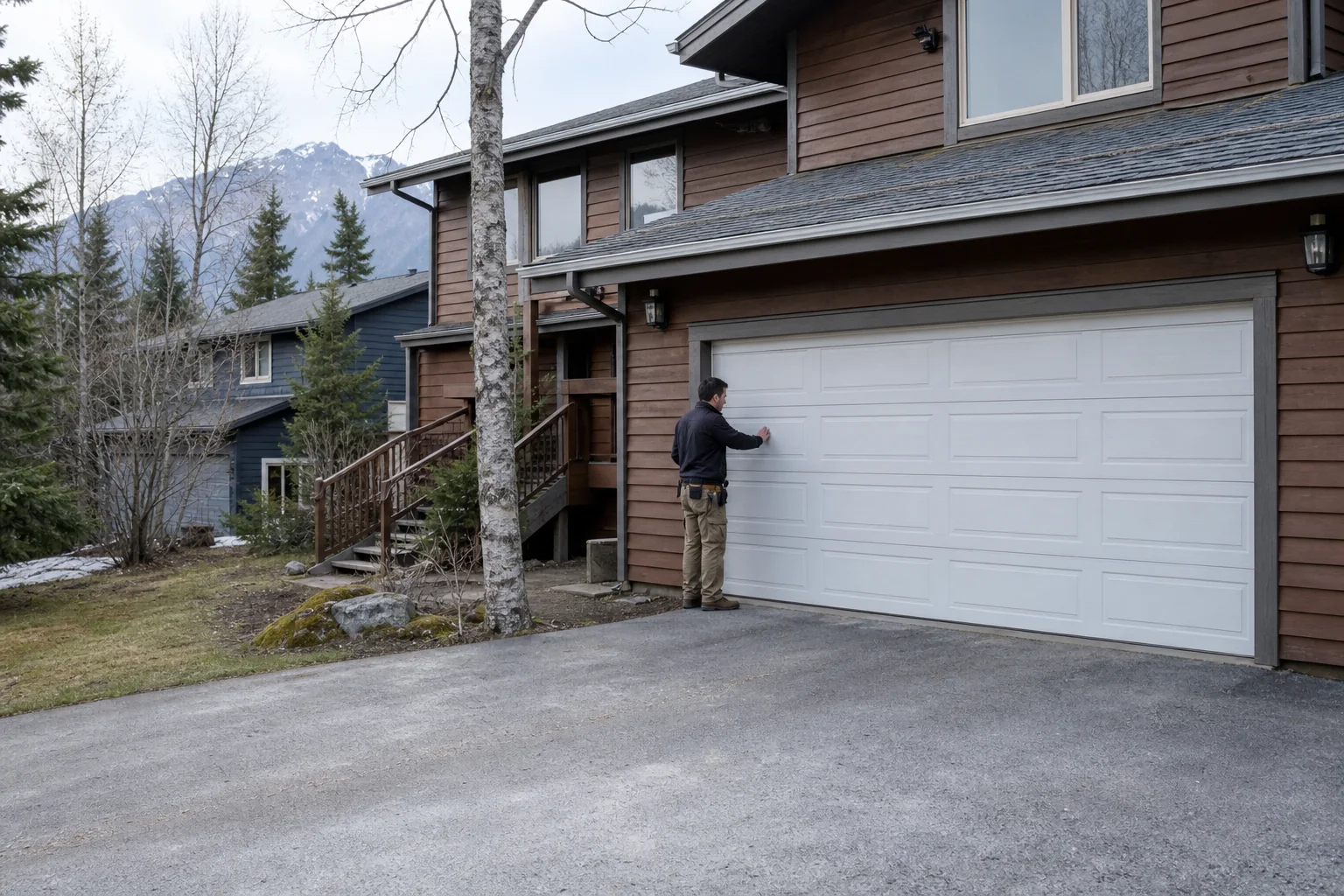 Garage door technician at a representative home in Anchorage, AK