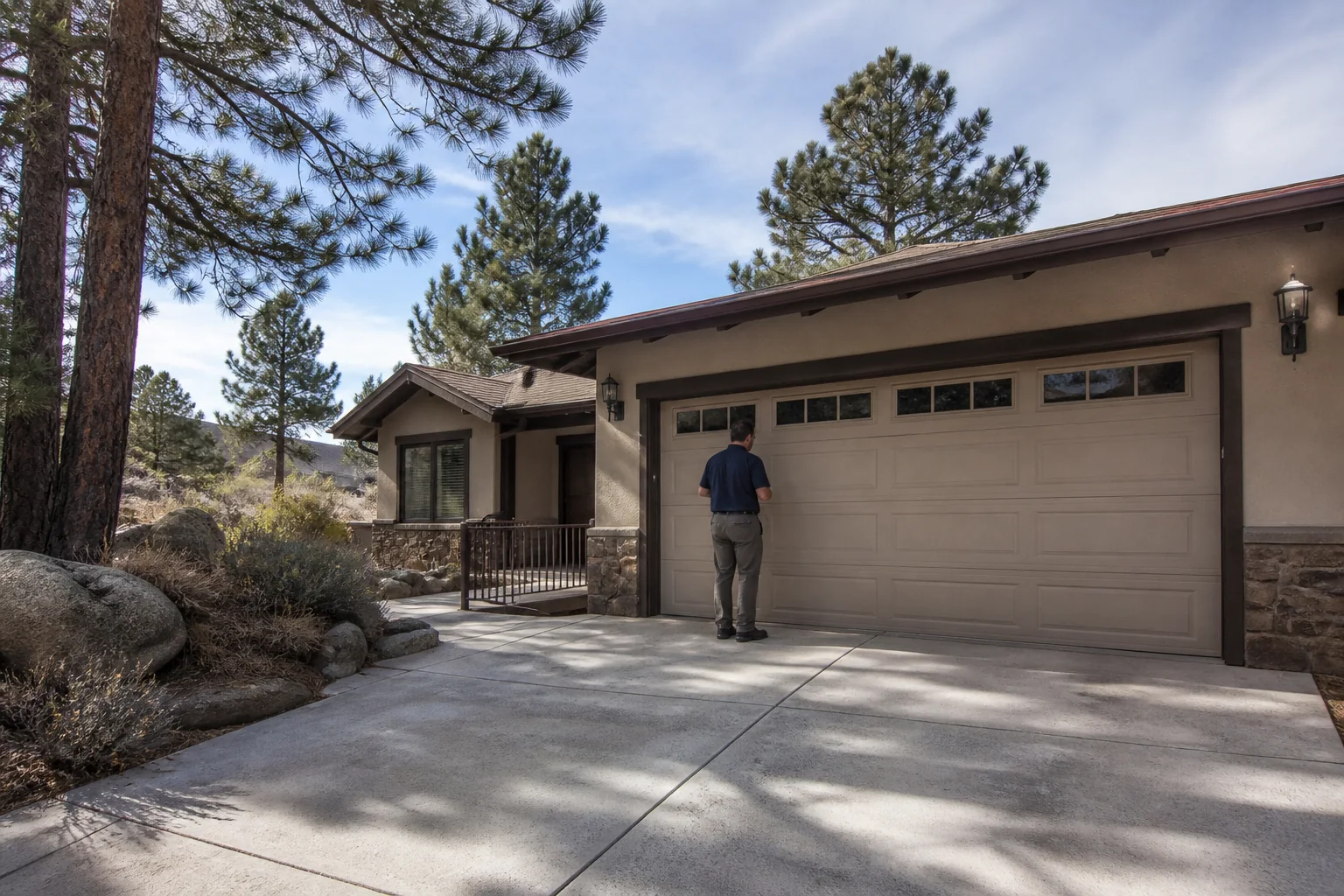 Garage door technician at a representative home in Prescott, AZ