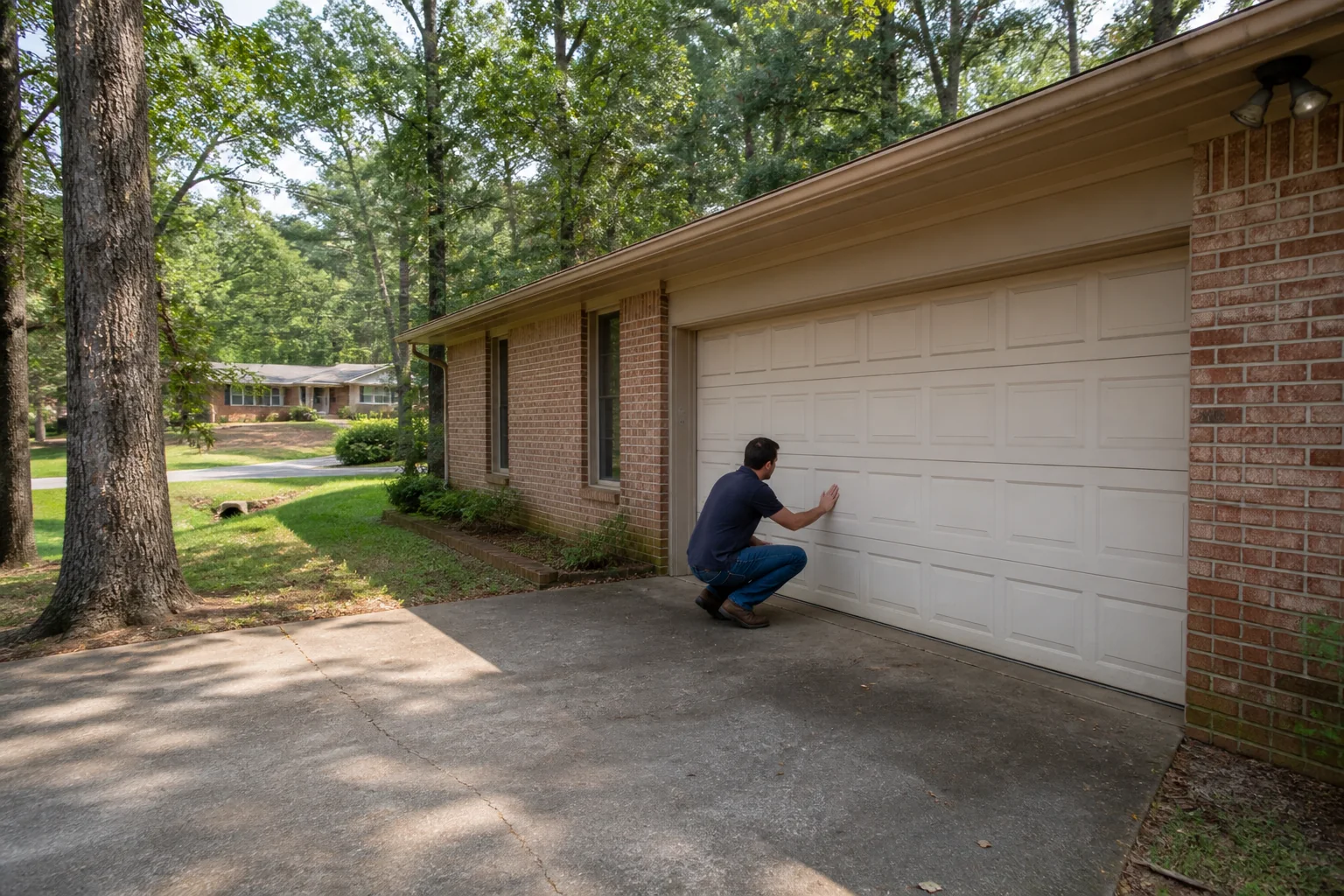 Garage door technician at a representative home in Little Rock, AR
