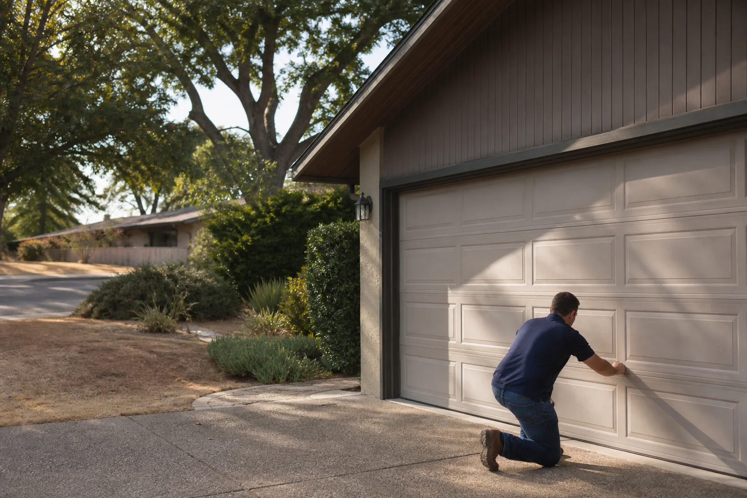 Garage door technician at a representative home in Santa Rosa, CA