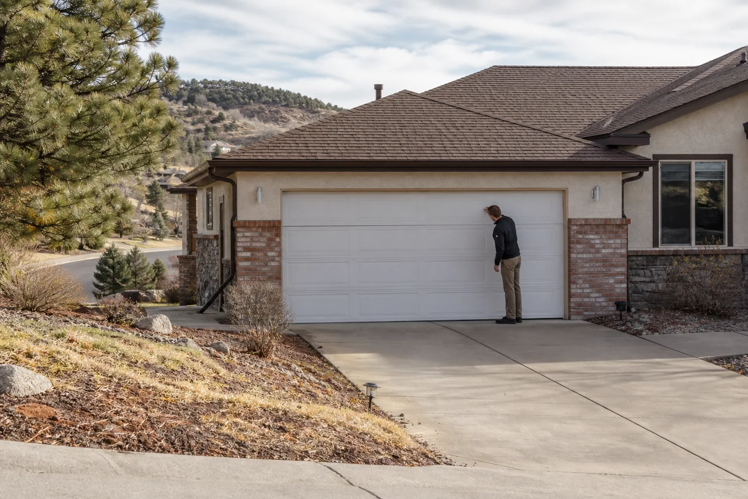 Garage door technician at a representative home in Colorado Springs, CO