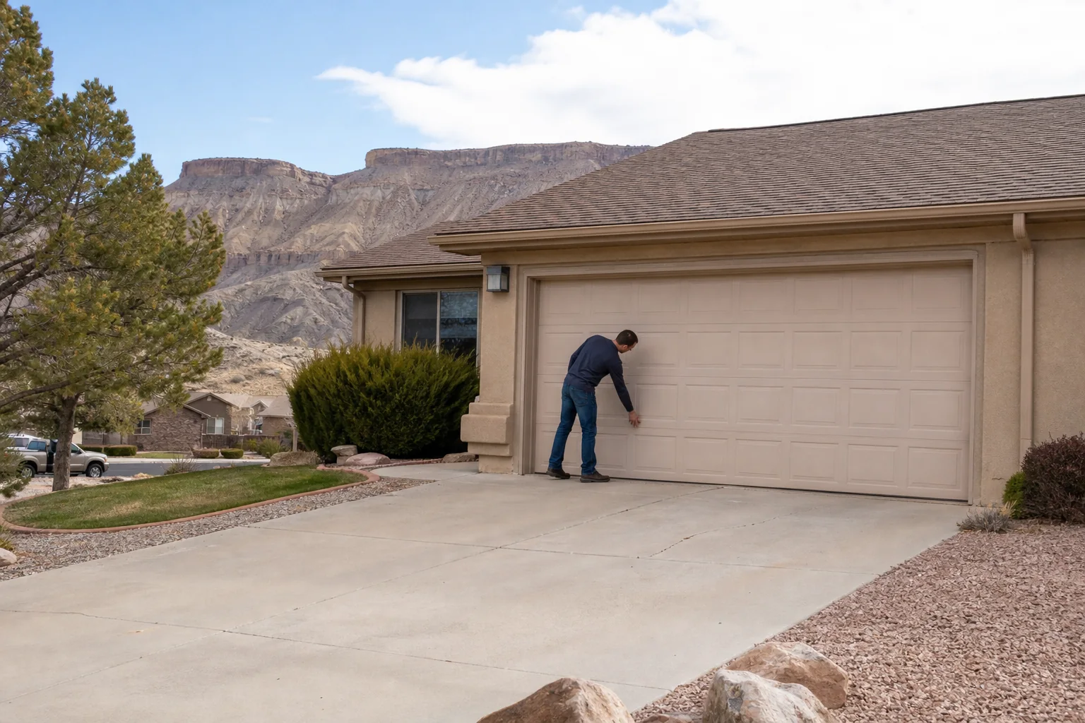 Garage door technician at a representative home in Grand Junction, CO