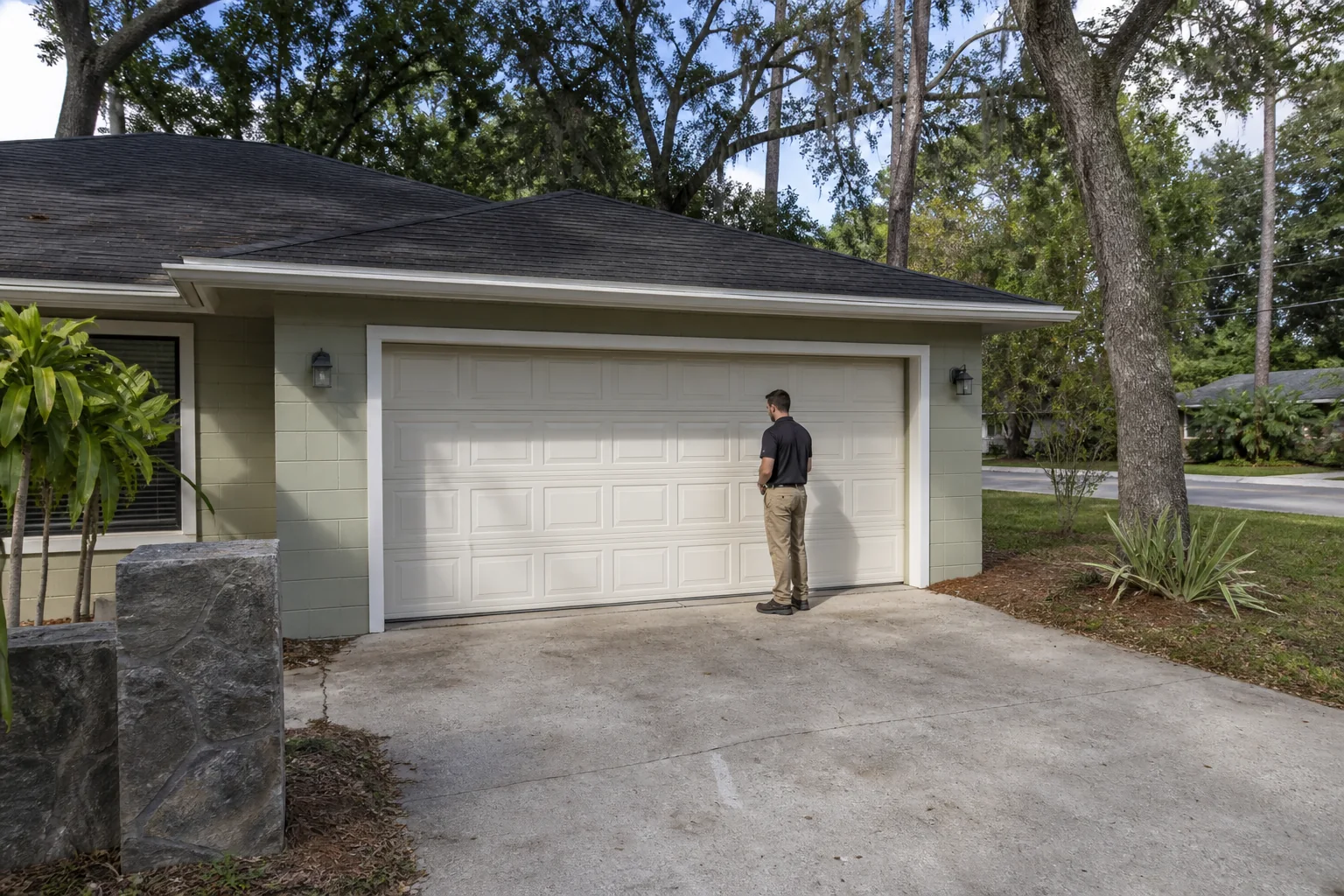 Garage door technician at a representative home in Jacksonville, FL