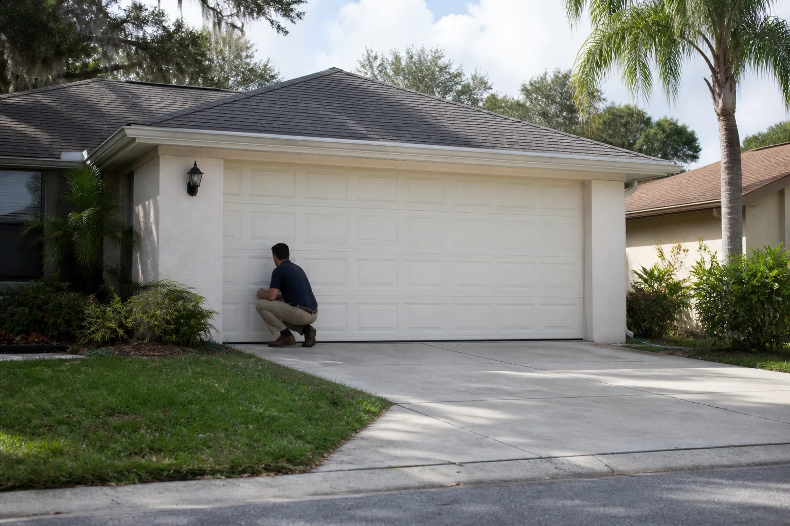 Garage door technician at a representative home in Orlando, FL