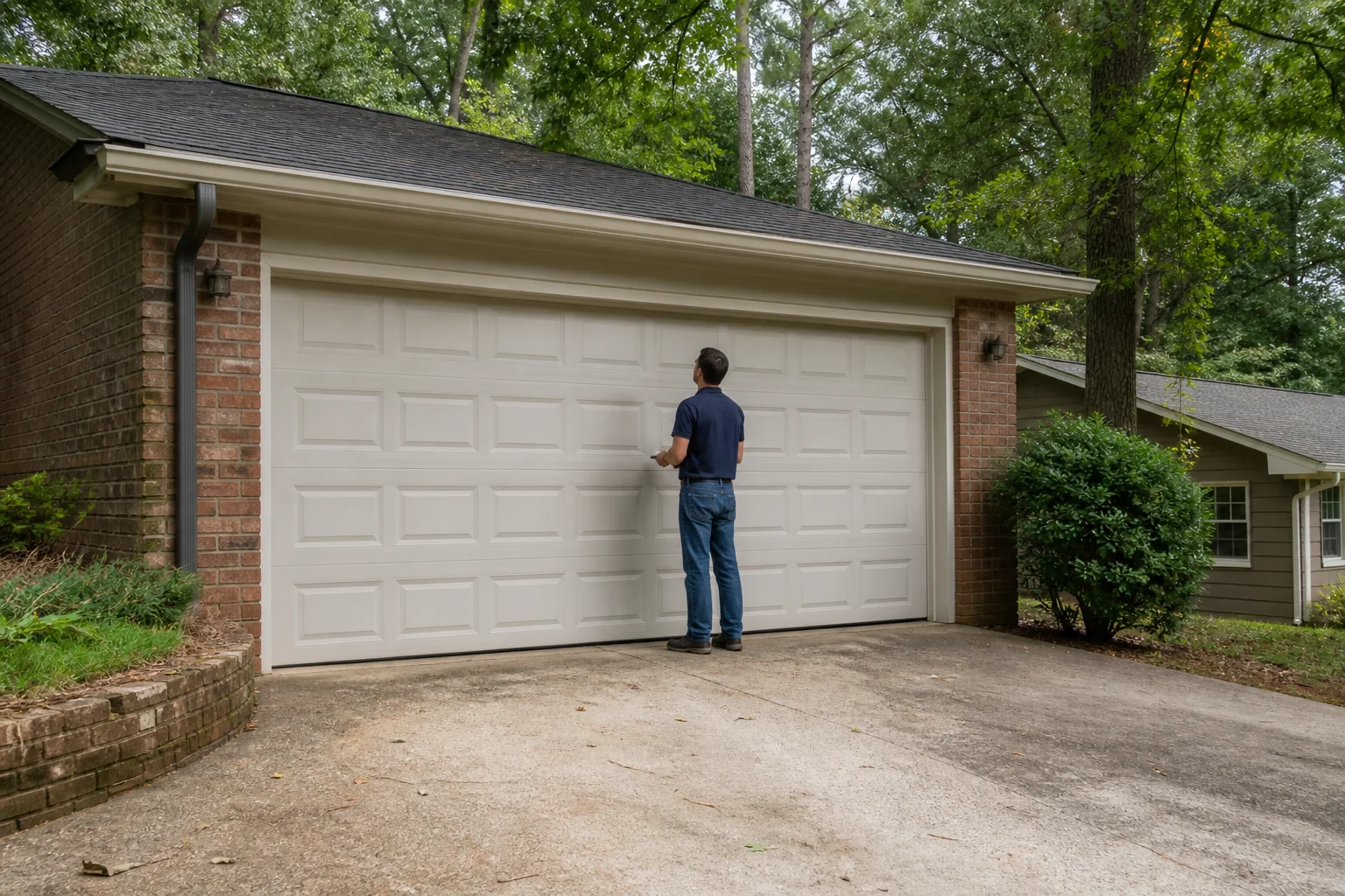 Garage door technician at a representative home in Atlanta, GA