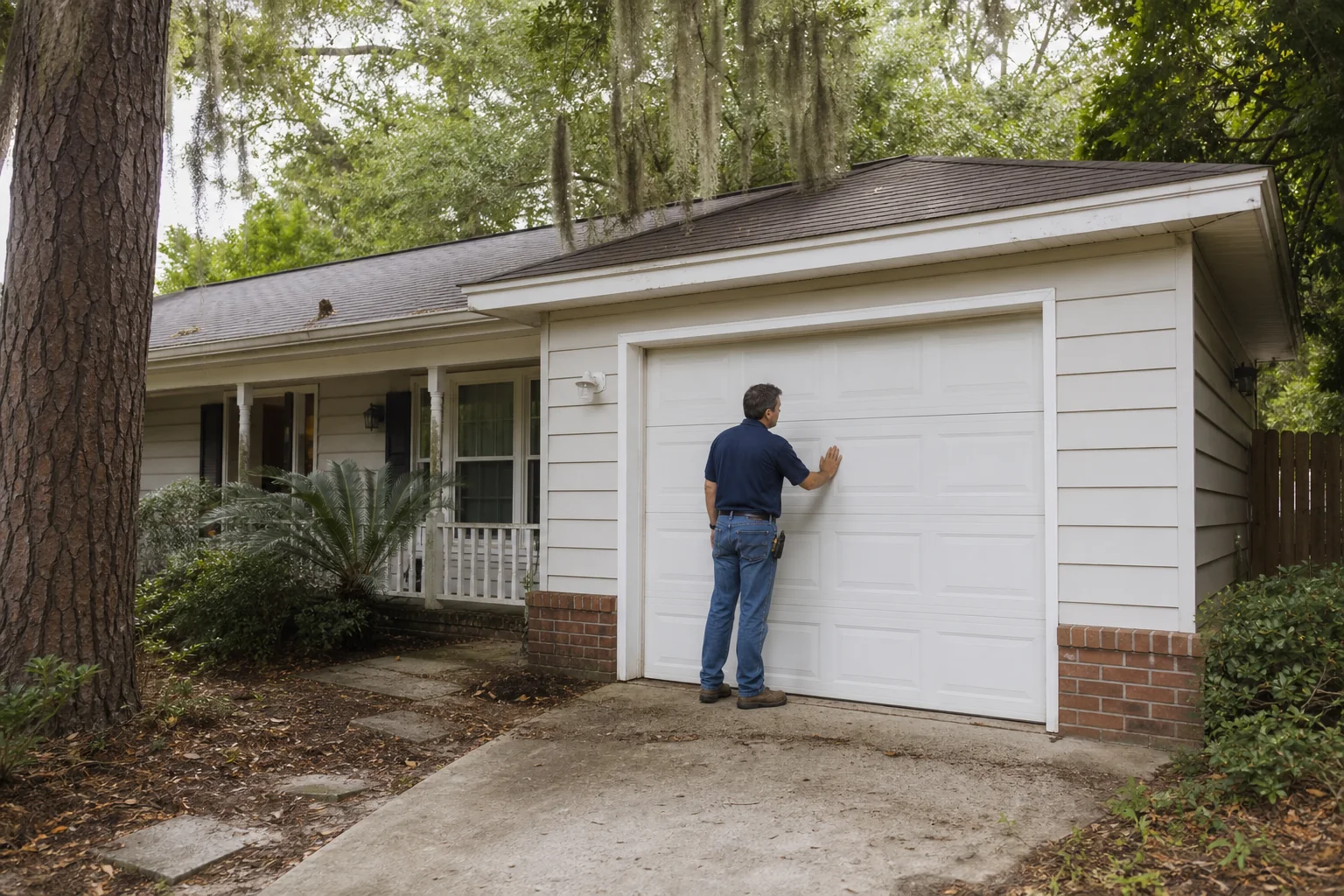 Garage door technician at a representative home in Savannah, GA
