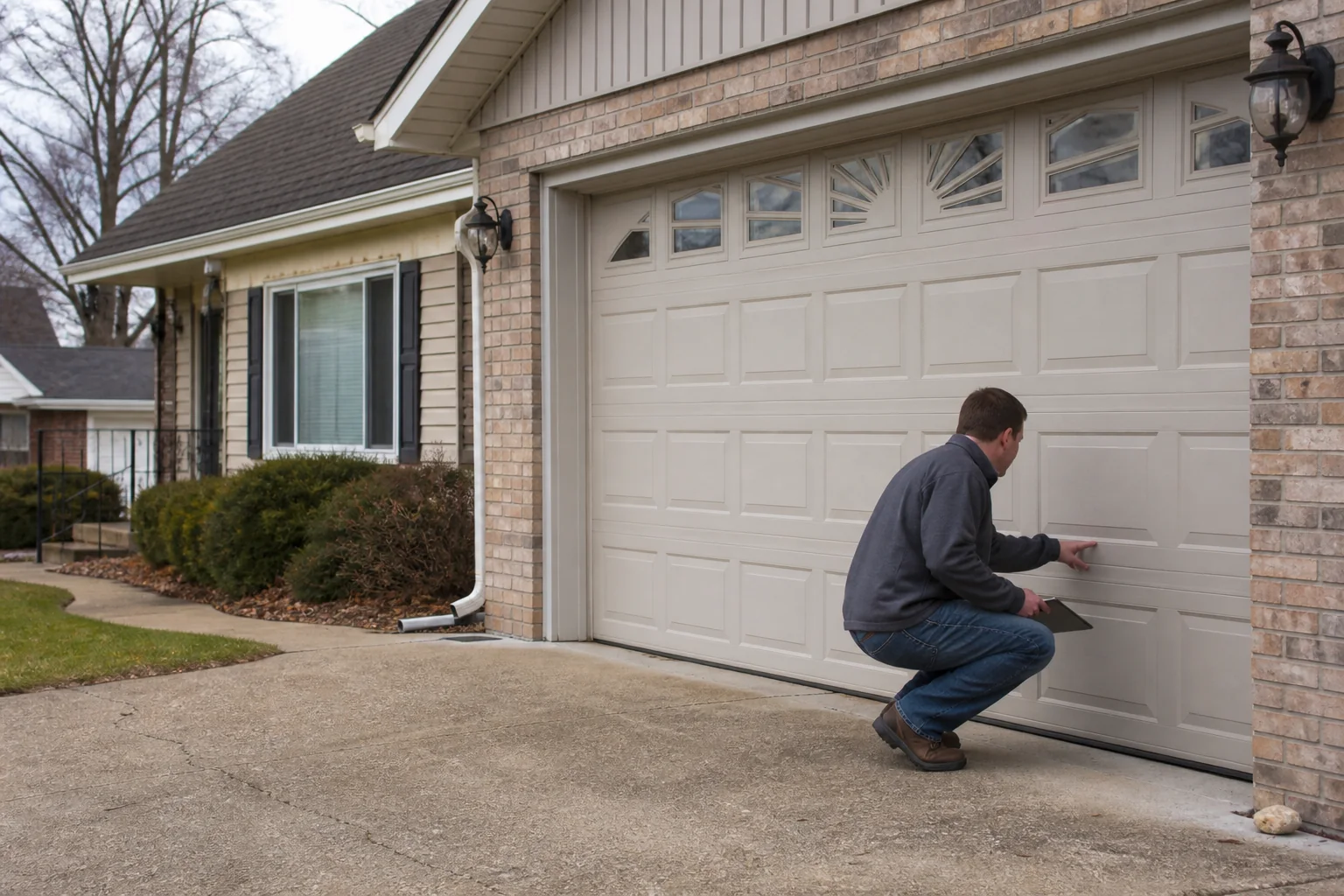 Garage door technician at a representative home in Rockford, IL