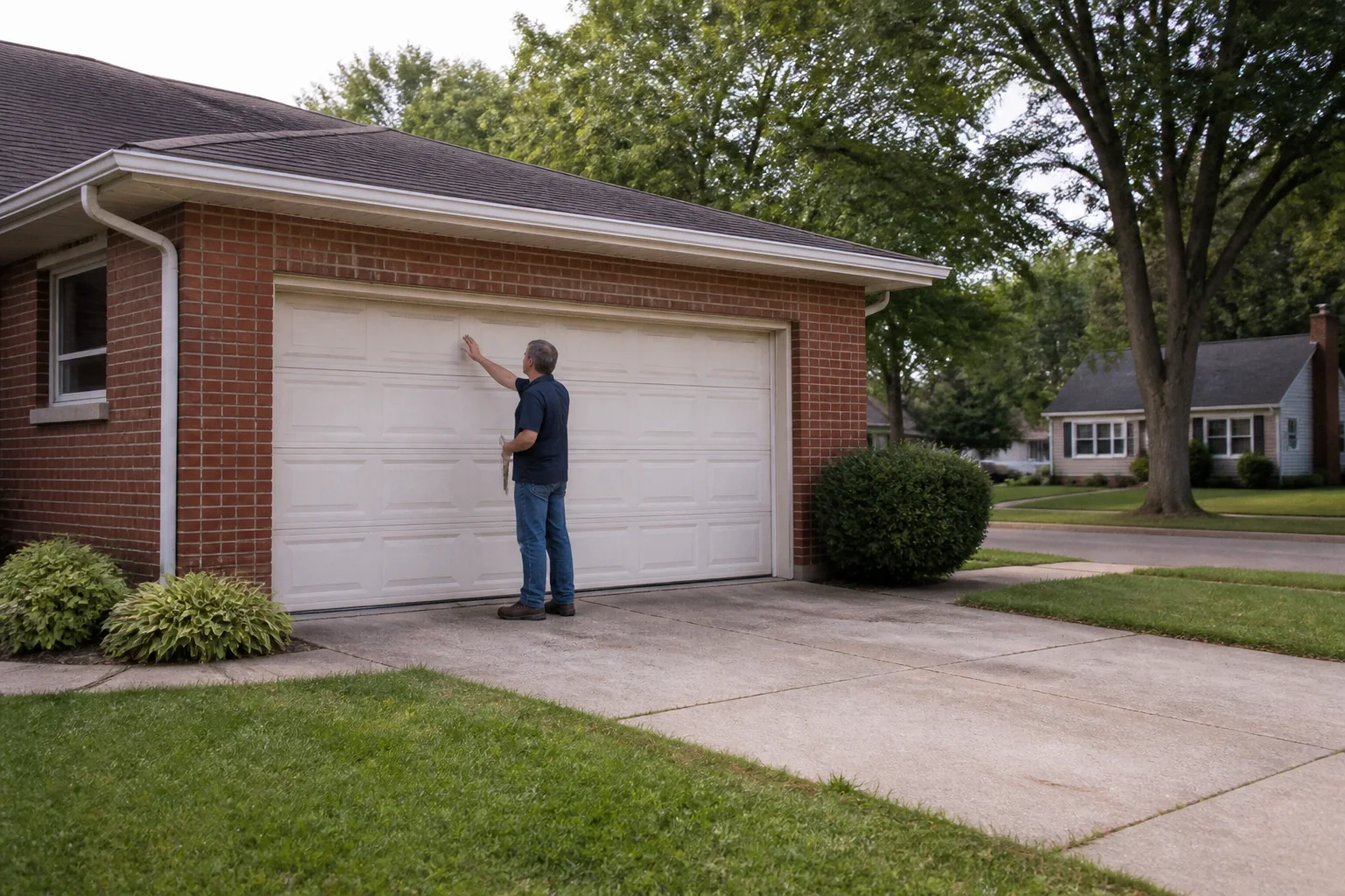 Garage door technician at a representative home in Springfield, IL