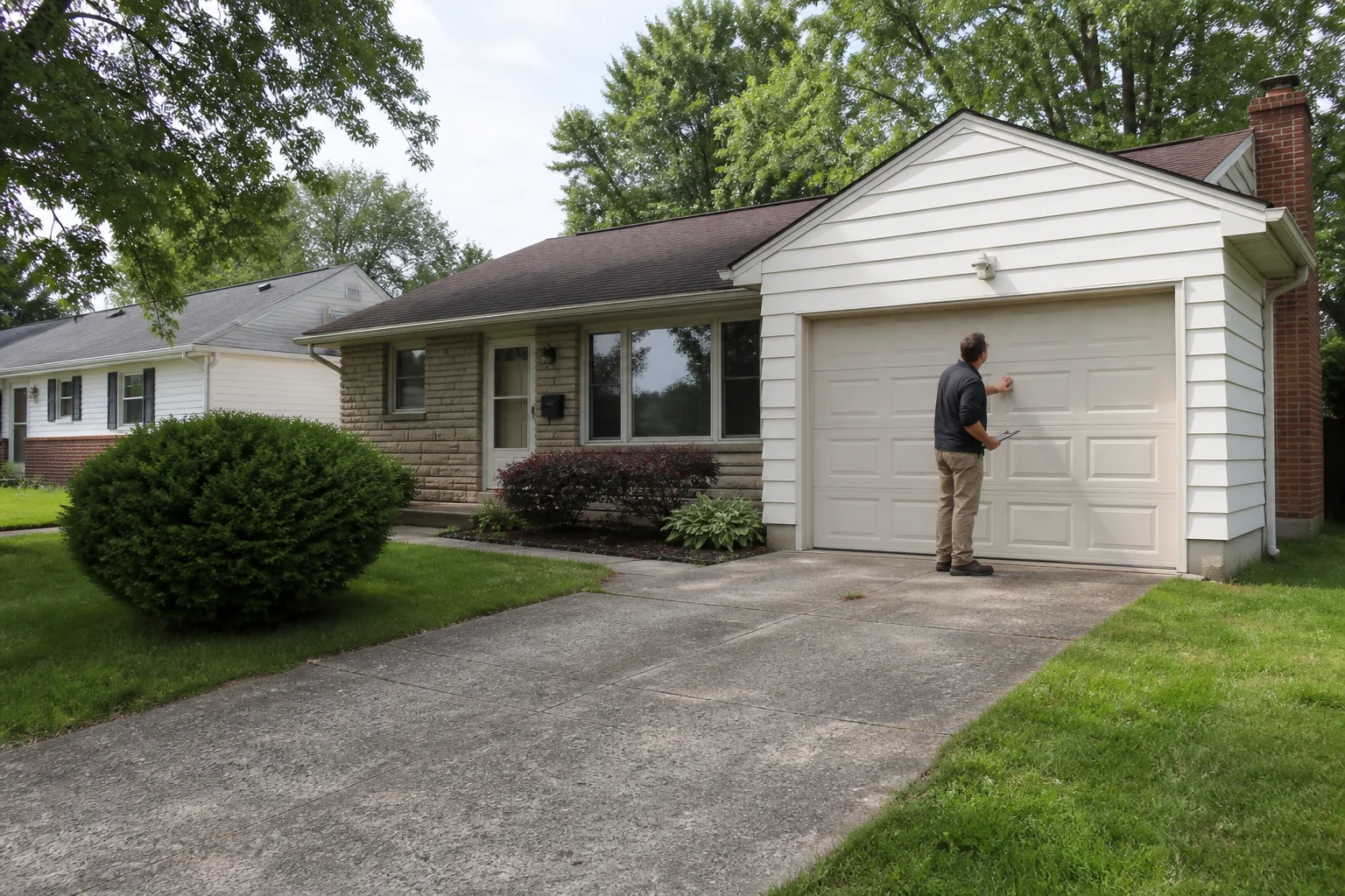 Garage door technician at a representative home in Fort Wayne, IN