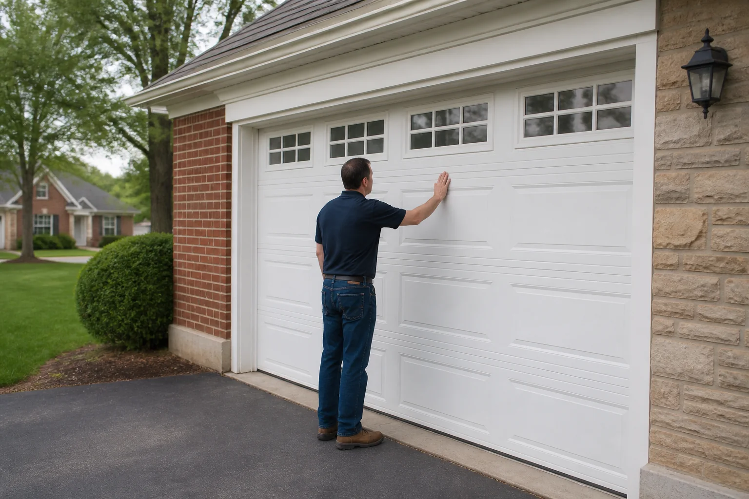 Garage door technician at a representative home in Lexington, KY