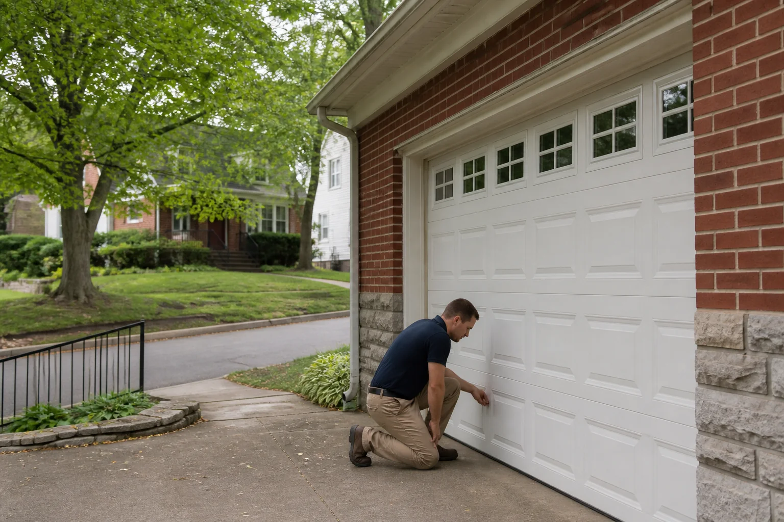 Garage door technician at a representative home in Louisville, KY