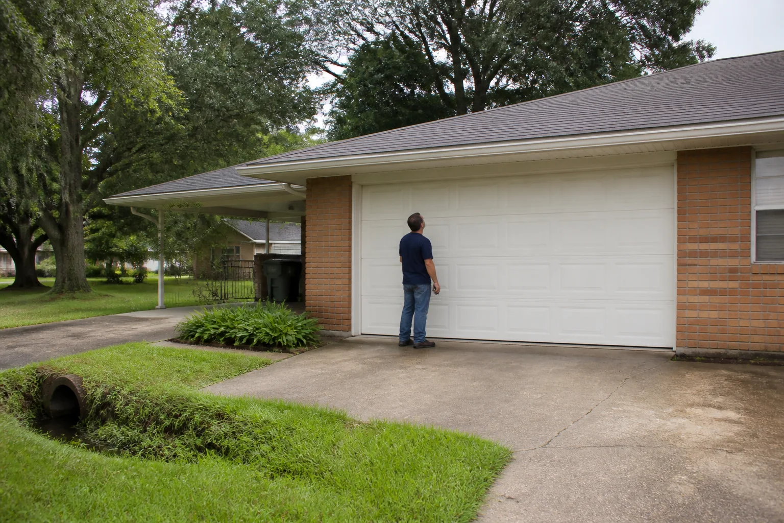 Garage door technician at a representative home in Lafayette, LA