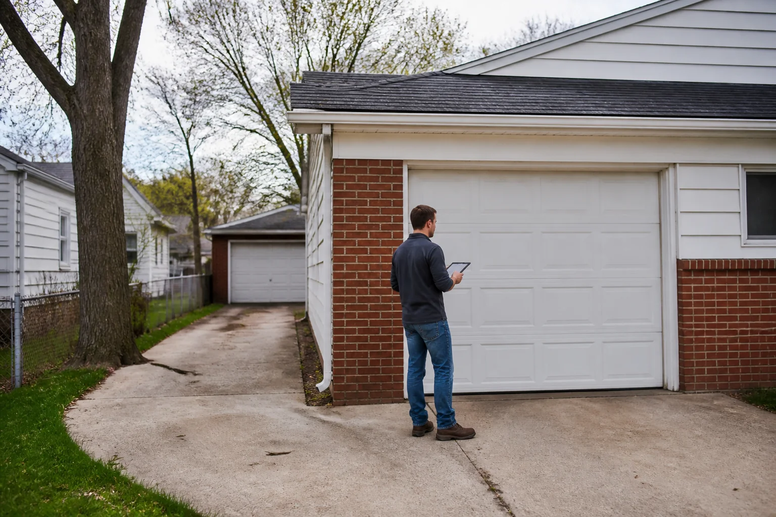 Garage door technician at a representative home in Flint, MI