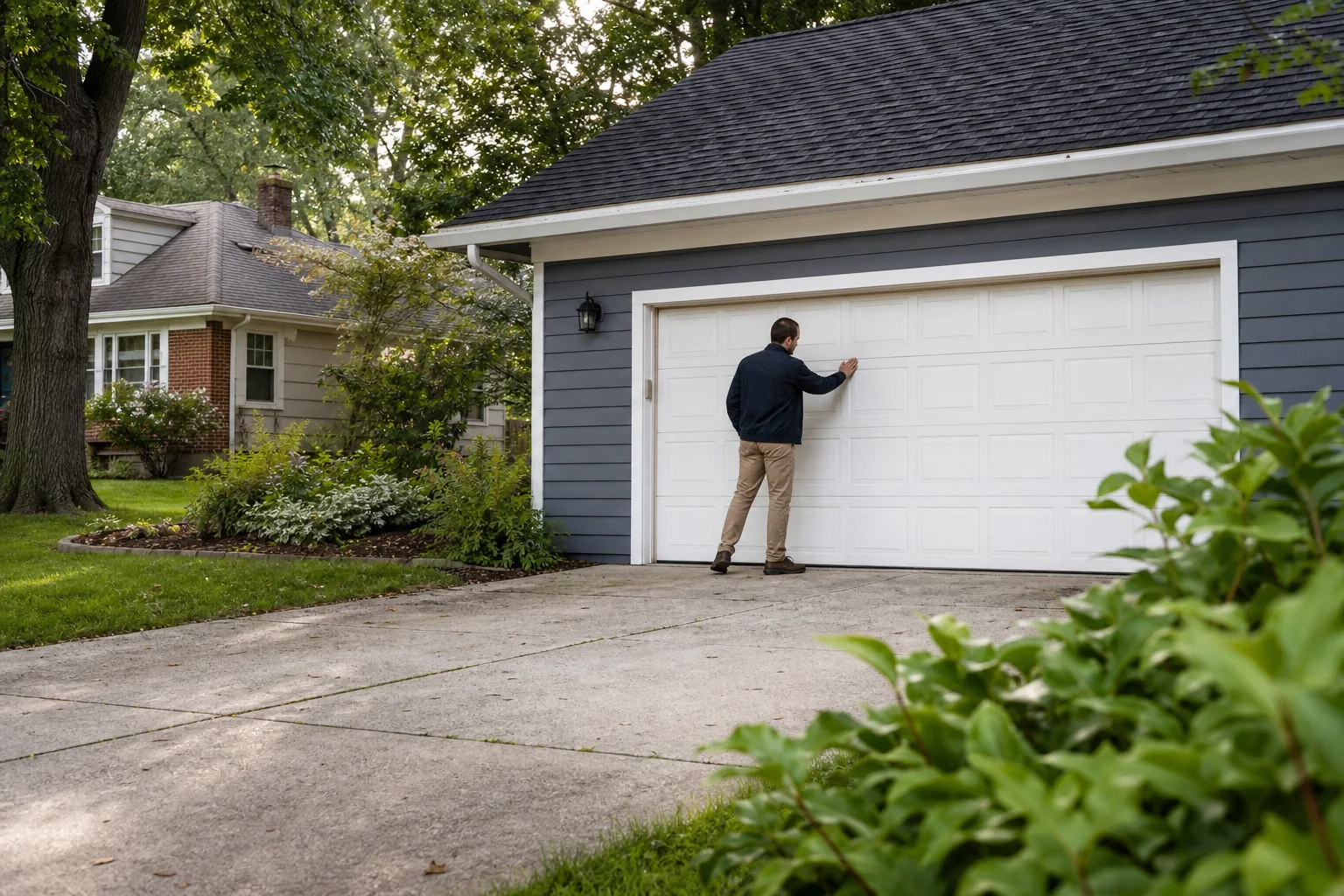 Garage door technician at a representative home in Grand Rapids, MI