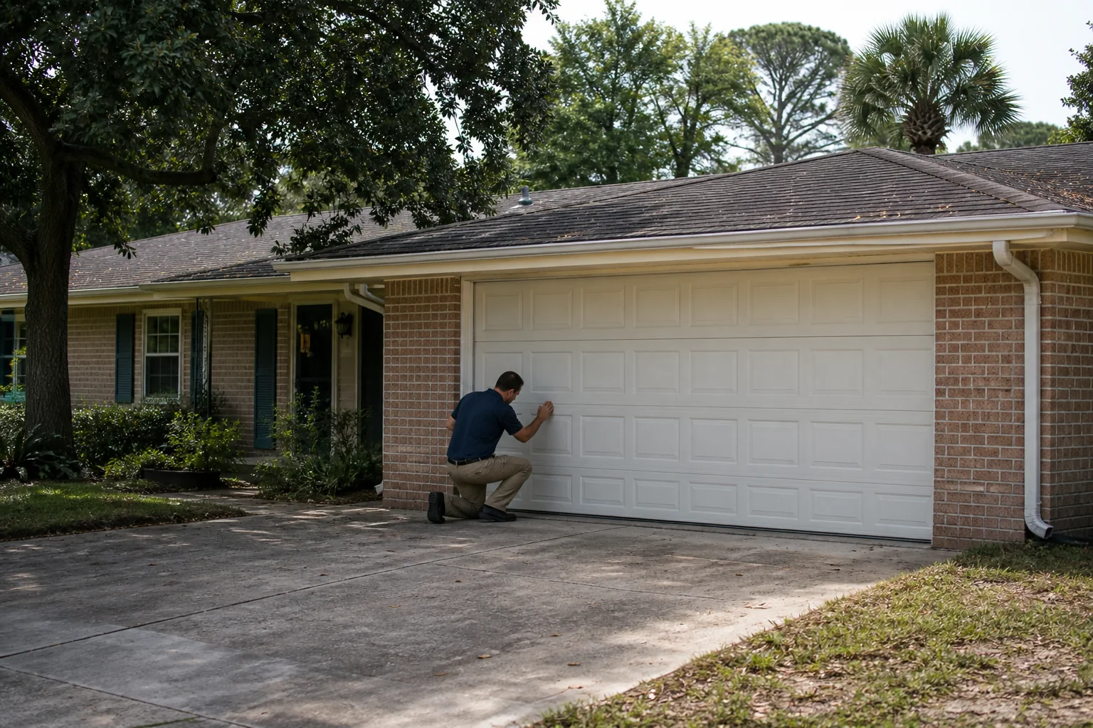 Garage door technician at a representative home in Gulfport, MS