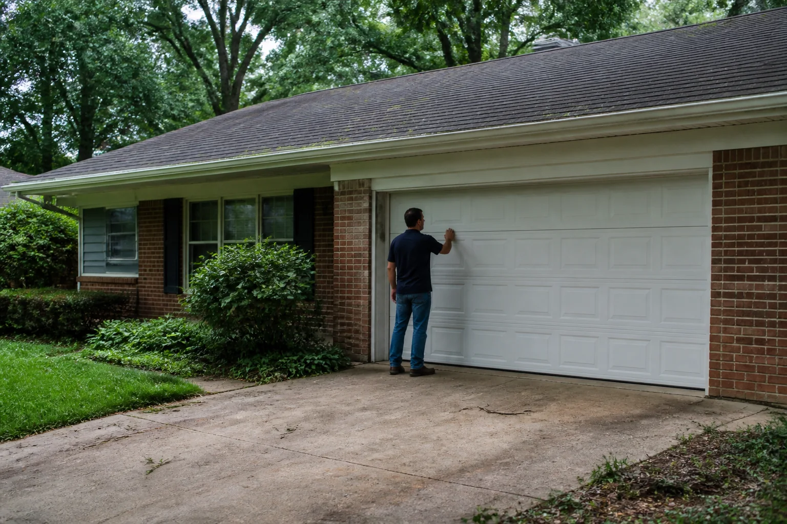 Garage door technician at a representative home in Jackson, MS