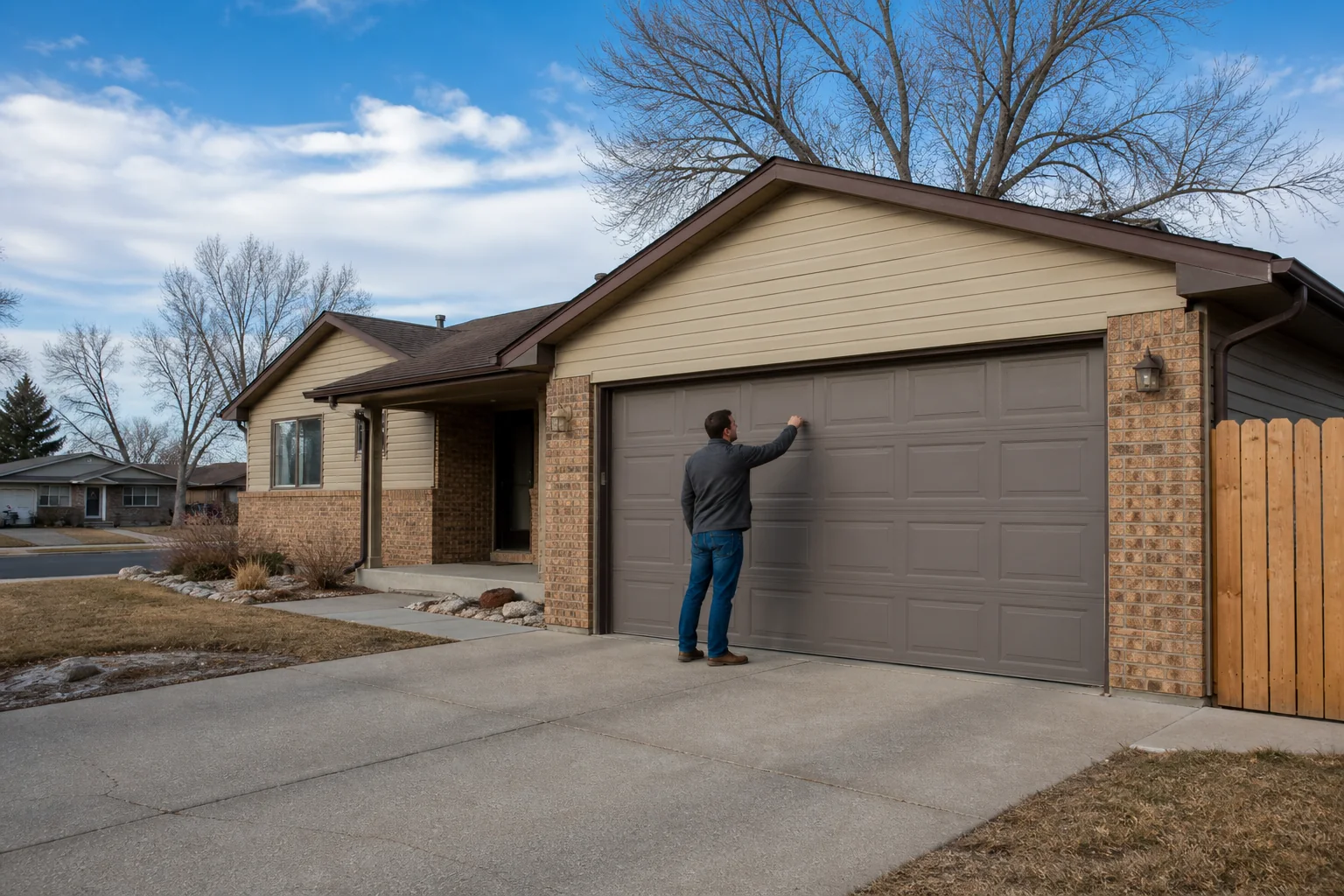 Garage door technician at a representative home in Billings, MT