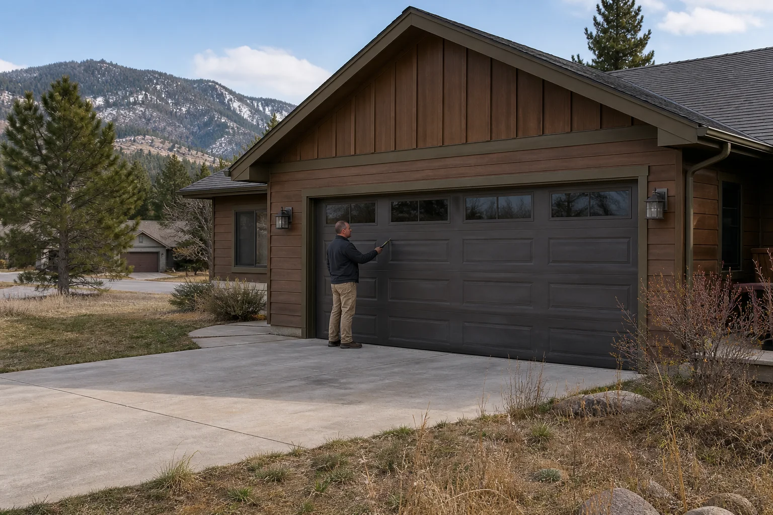 Garage door technician at a representative home in Missoula, MT