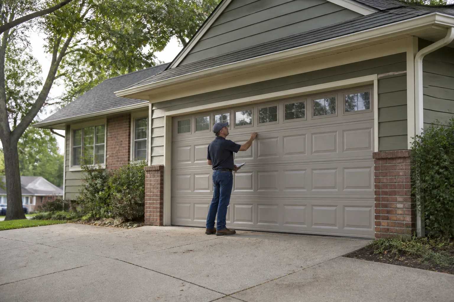 Garage door technician at a representative home in Omaha, NE