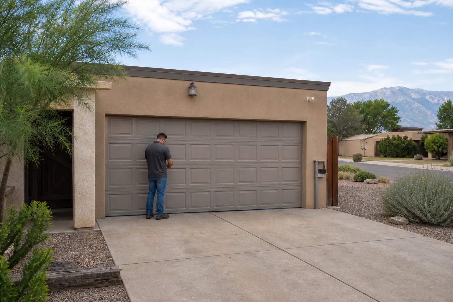 Garage door technician at a representative home in Albuquerque, NM