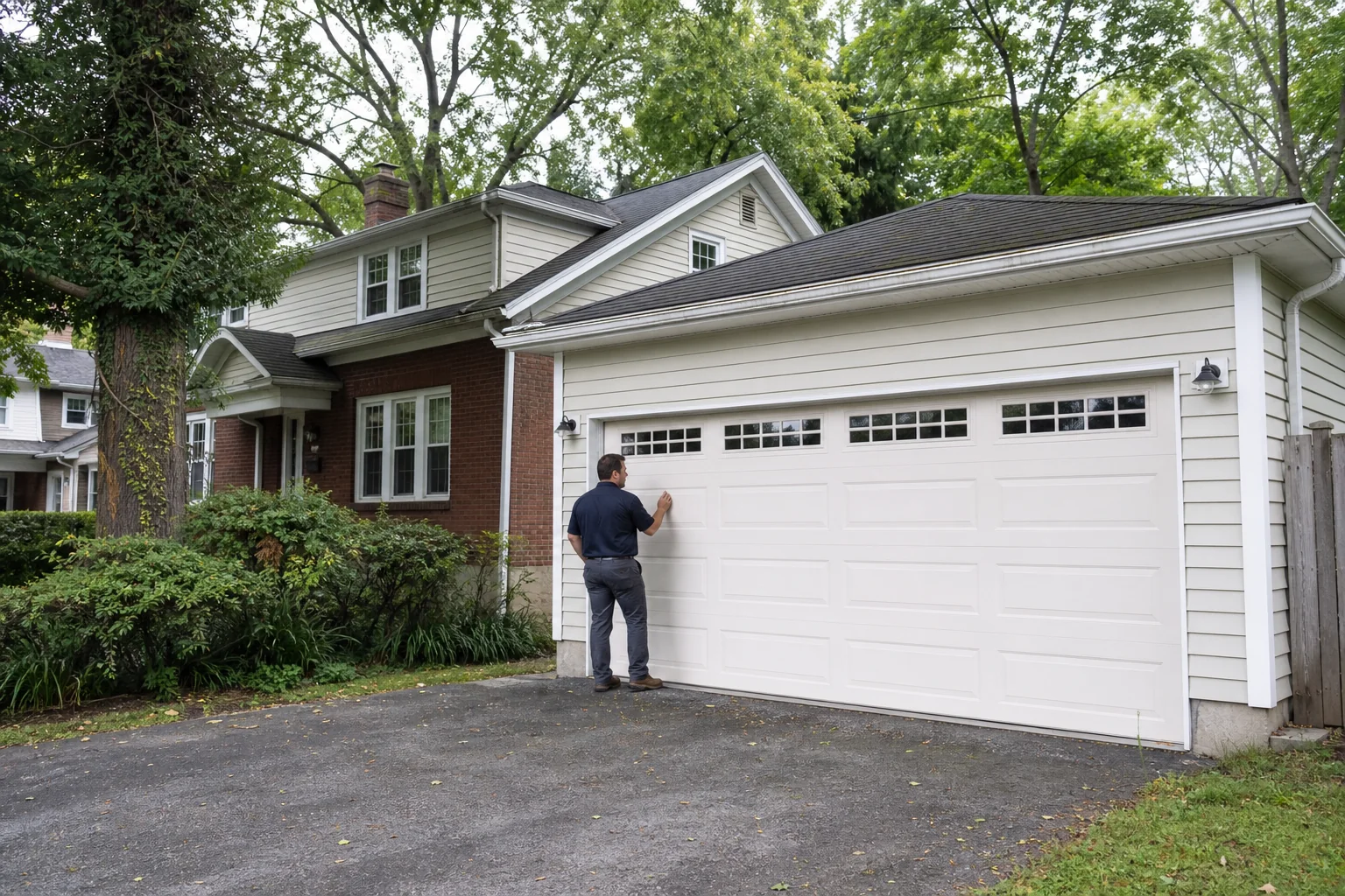 Garage door technician at a representative home in Albany, NY
