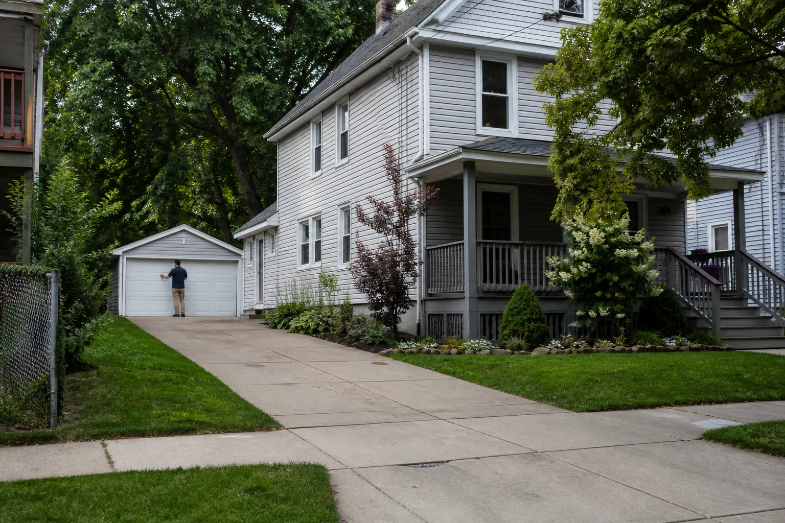 Garage door technician at a representative home in Buffalo, NY