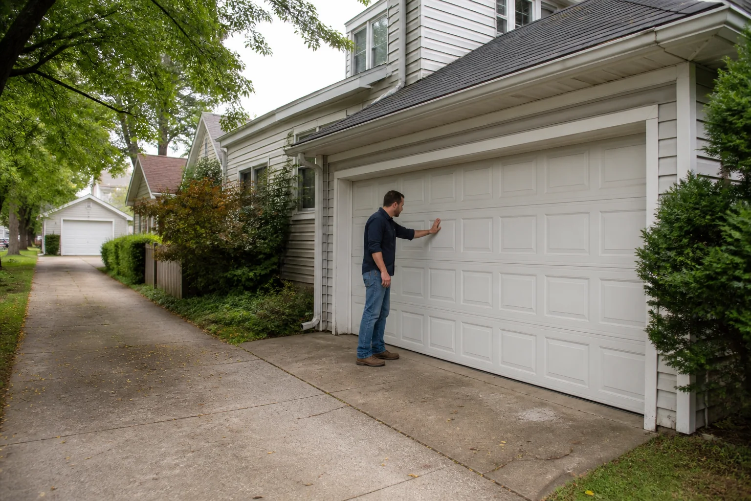 Garage door technician at a representative home in Cleveland, OH