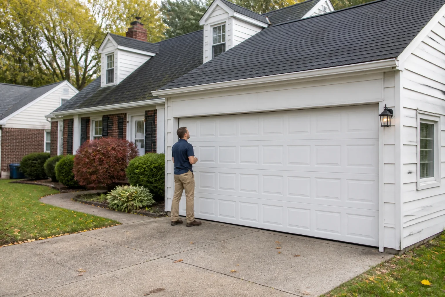 Garage door technician at a representative home in Columbus, OH