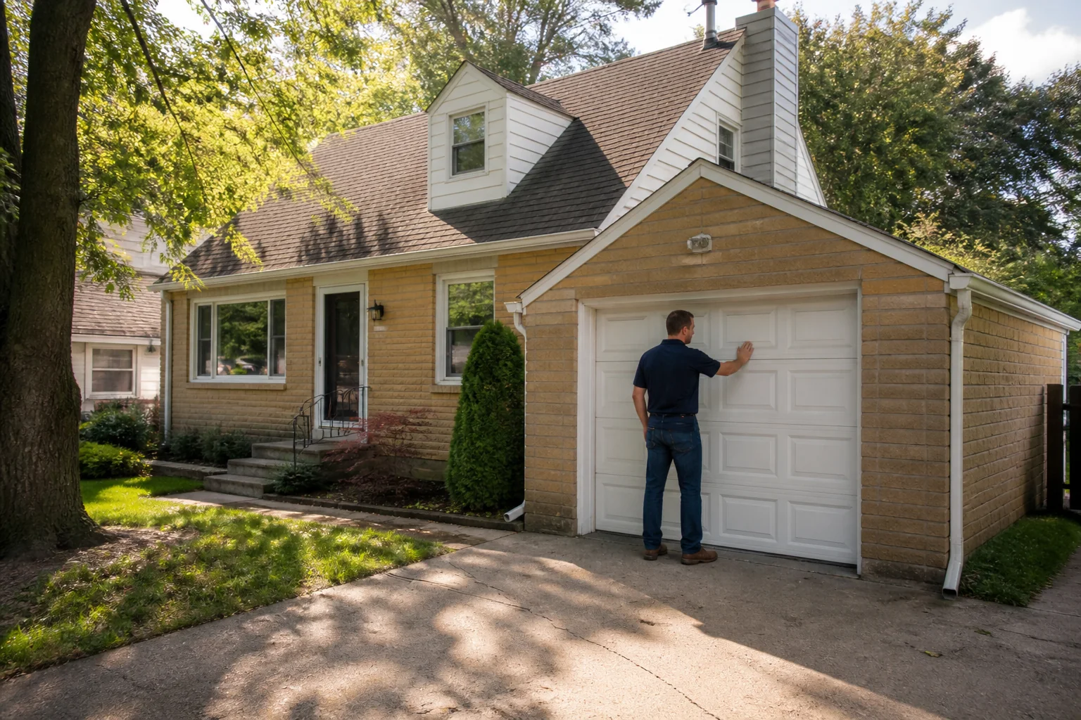 Garage door technician at a representative home in Dayton, OH