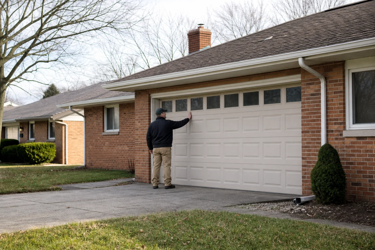 Garage door technician at a representative home in Toledo, OH