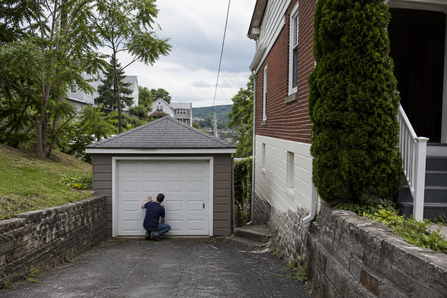 Garage door technician at a representative home in Scranton, PA