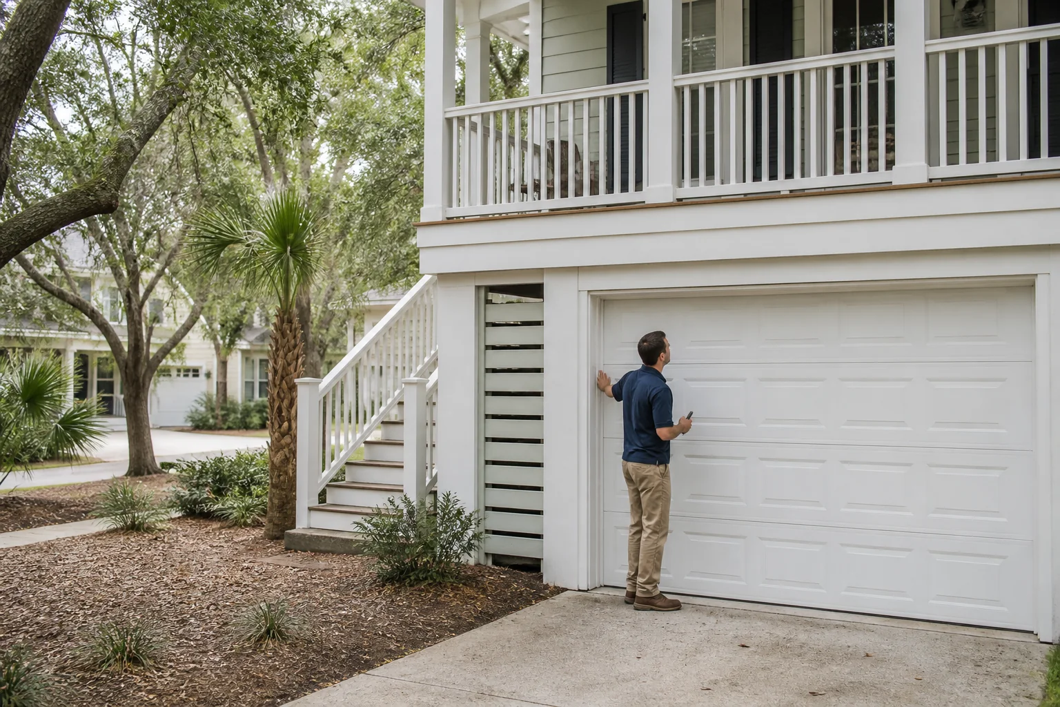 Garage door technician at a representative home in Charleston, SC