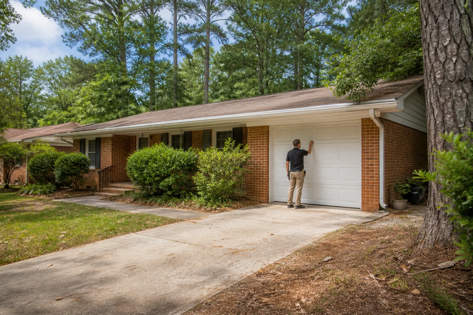 Garage door technician at a representative home in Columbia, SC