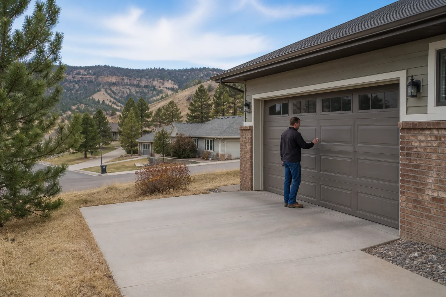 Garage door technician at a representative home in Rapid City, SD