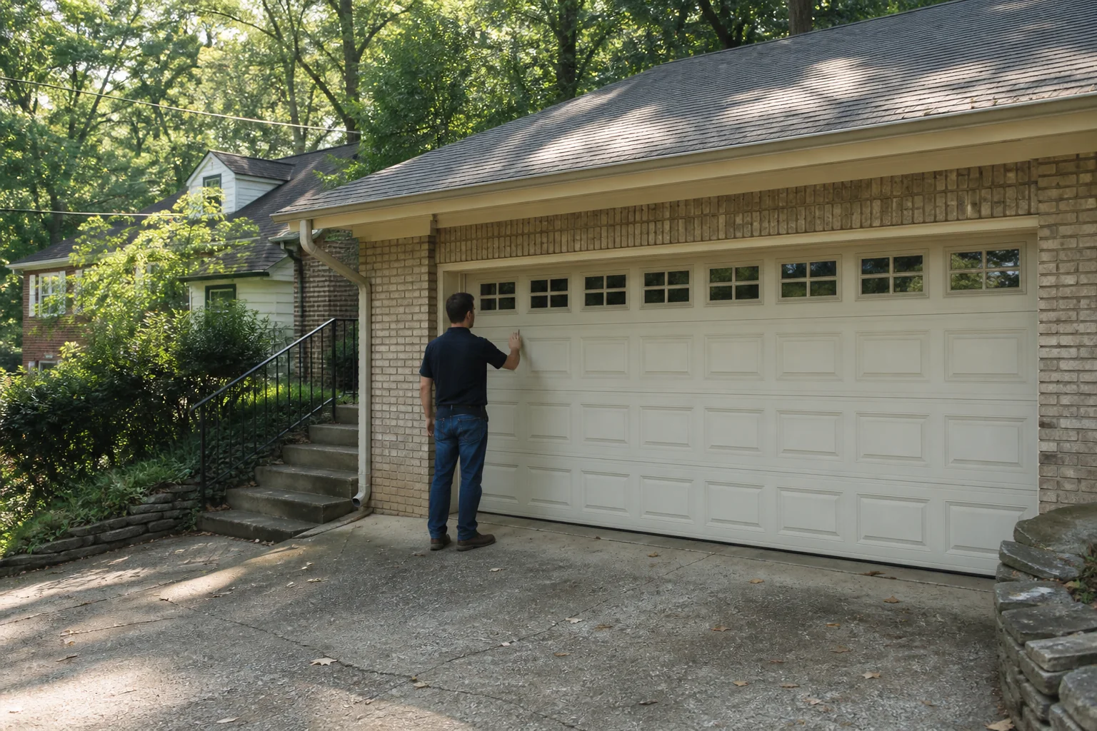 Garage door technician at a representative home in Nashville, TN