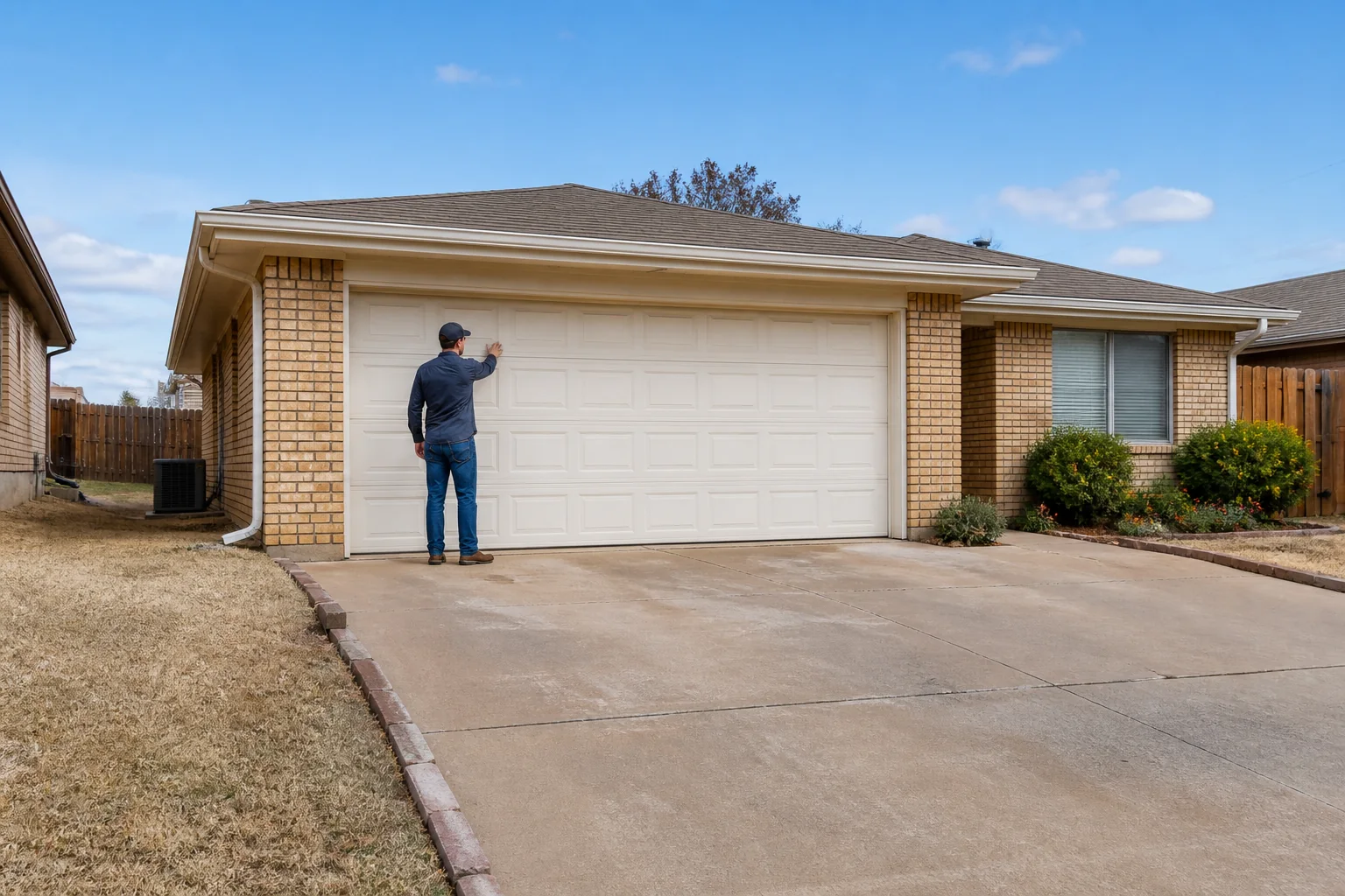 Garage door technician at a representative home in Amarillo, TX