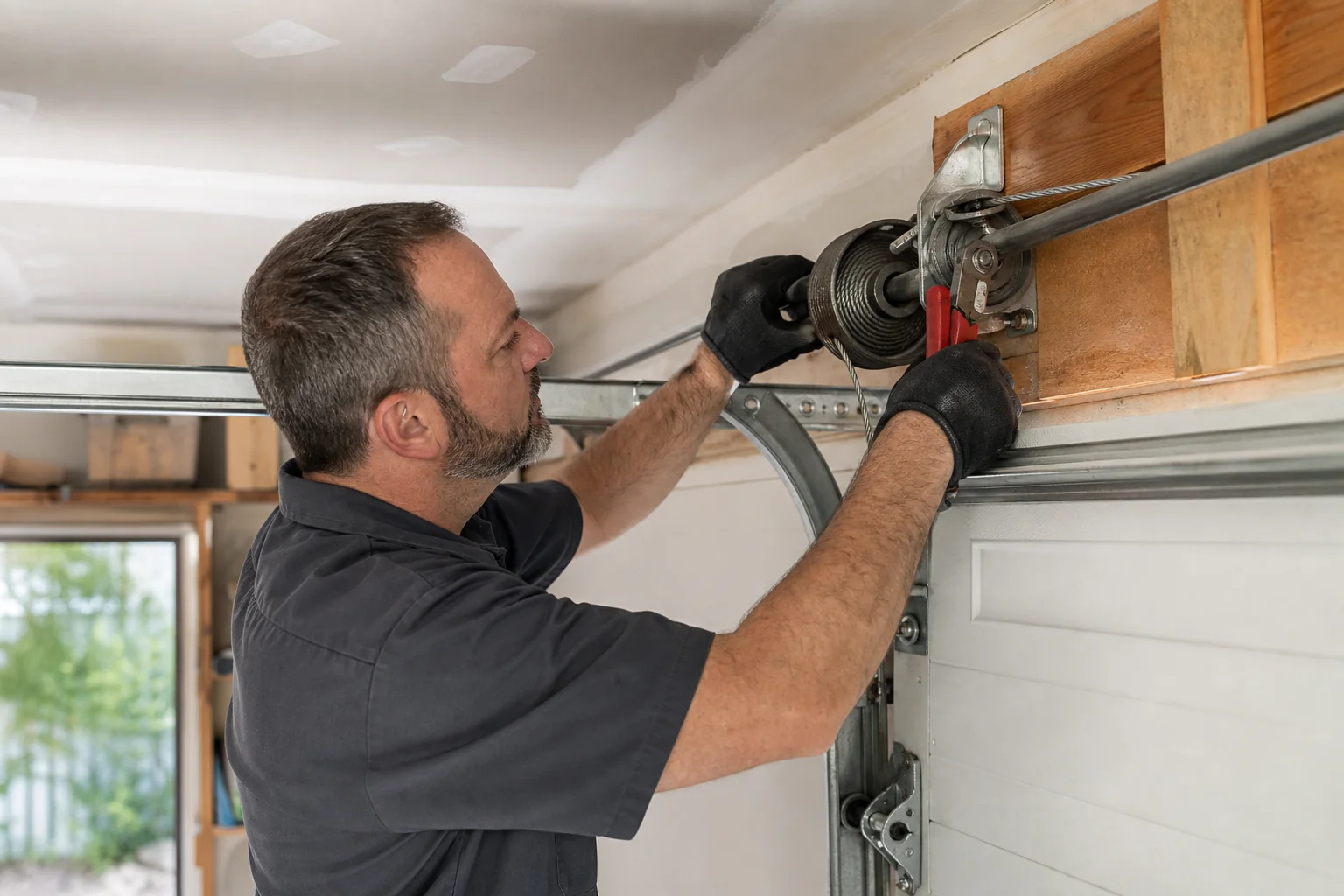 Garage Door Cable & Drum Repair performed safely in a residential garage