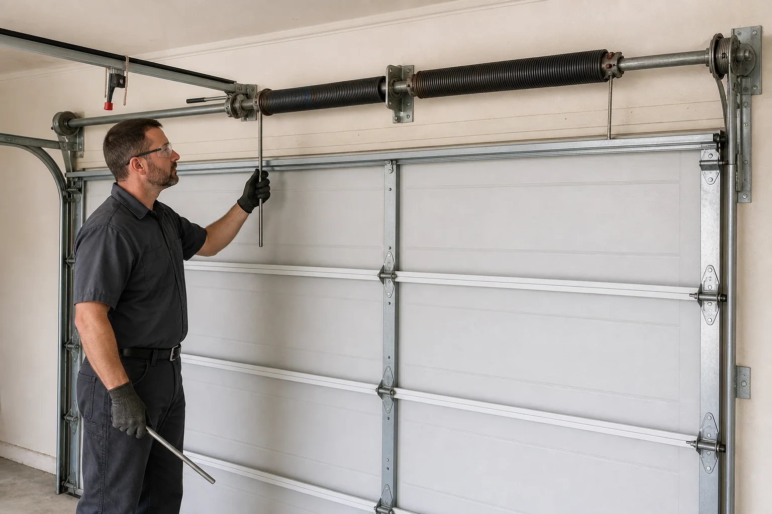 Garage Door Spring Repair performed safely in a residential garage