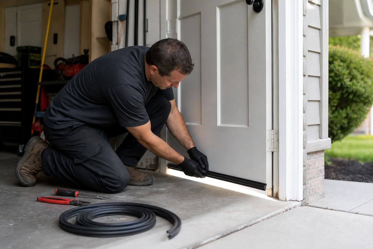 Weather Seal & Insulation performed safely in a residential garage